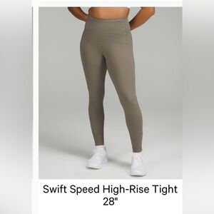 Lululemon Swift Speed High-Rise Tights in Taupe